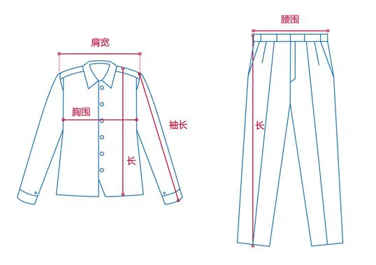 定做工作服測(cè)量展示圖，短袖工作服定做，冬季工作服定做